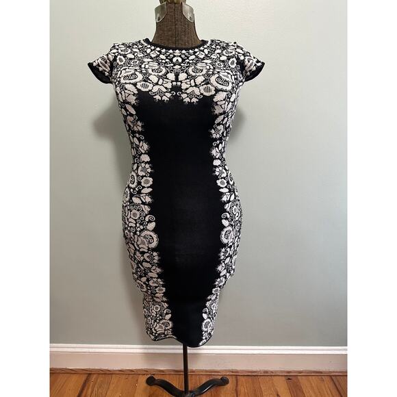 BCBGMaxazria black and white bodycon dress size XS - Picture 1 of 7